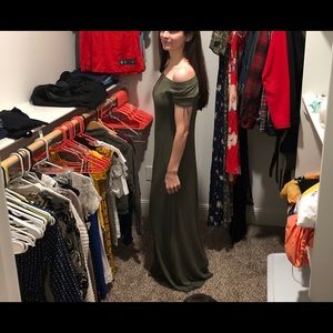 Olive green maxi dress